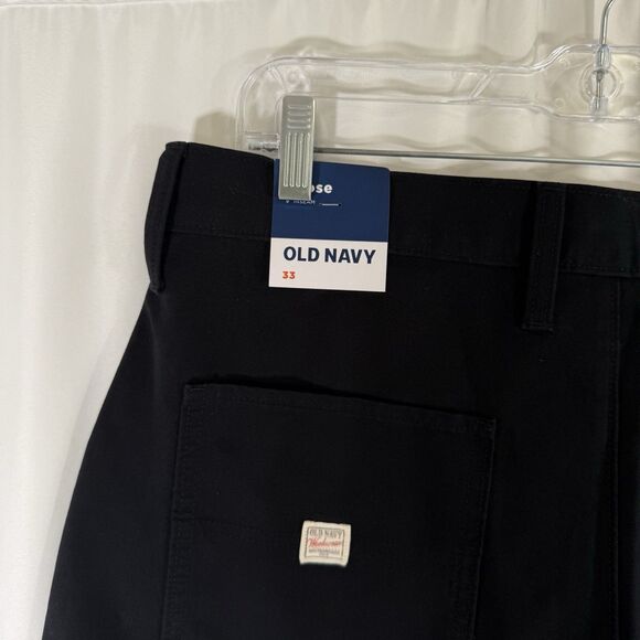 New Old Navy Shorts Men's 33 Black Loose Carpenter 9" Inseam 100% Cotton - Picture 6 of 7